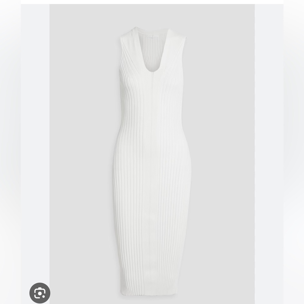 Helmut Lang Ribbed Vneck Dress - Picture 2 of 8